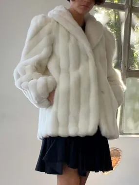 80s Faux Fur Short Coat - White