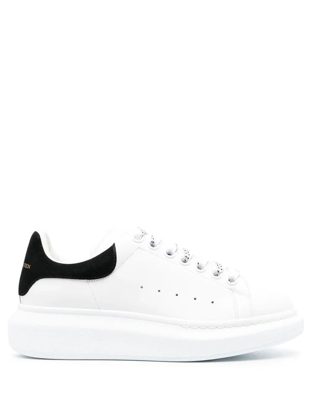 ALEXANDER MCQUEEN White Oversized Sneakers With Black Suede Spoiler