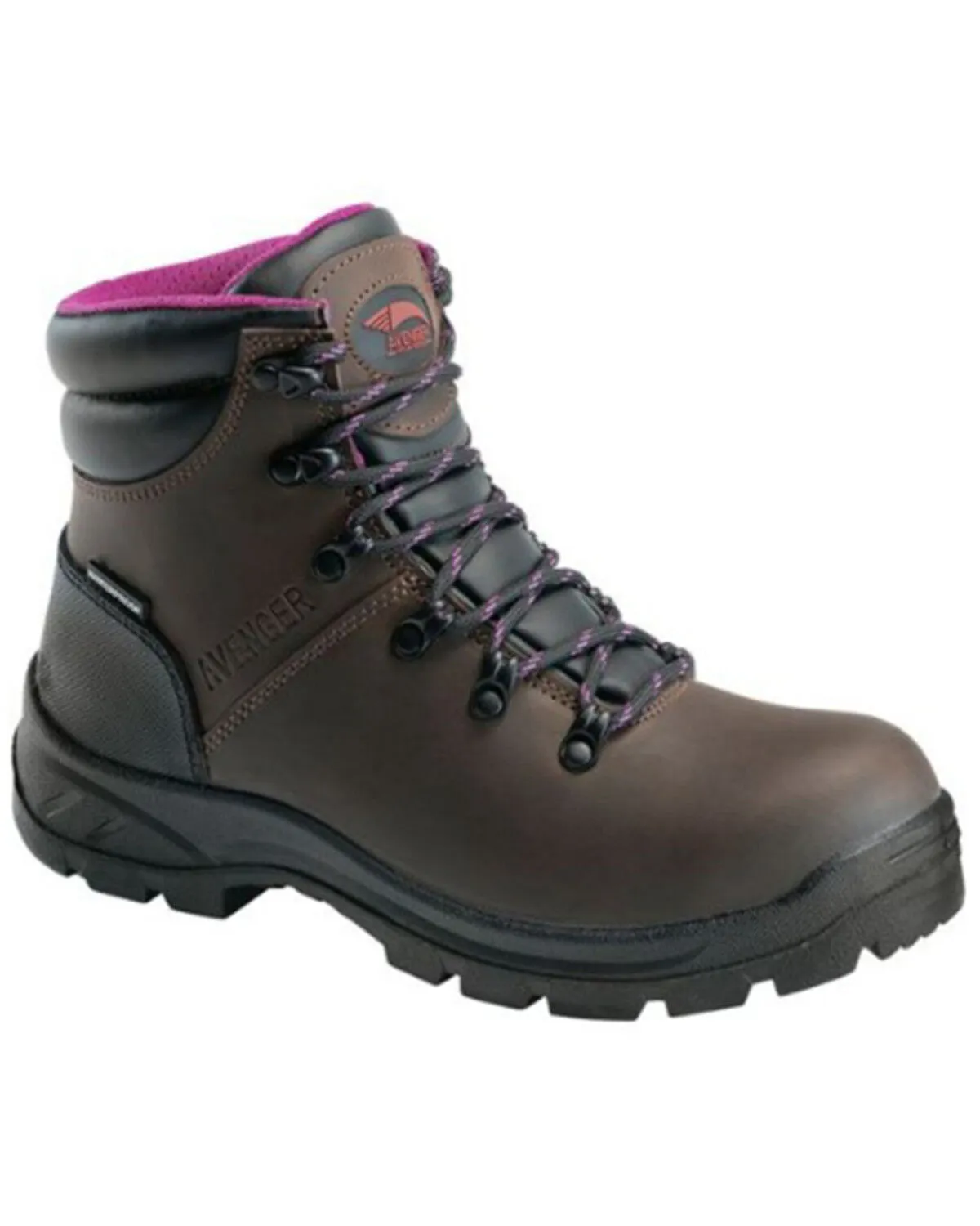 Avenger Women's Builder Mid 6" Lace-Up Waterproof Hiking Work Boot - Steel Toe