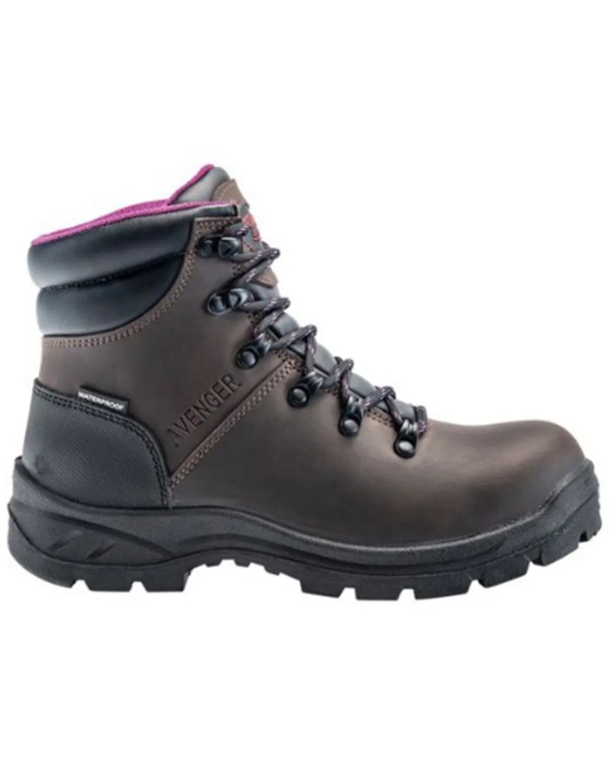 Avenger Women's Builder Mid 6" Lace-Up Waterproof Hiking Work Boot - Steel Toe