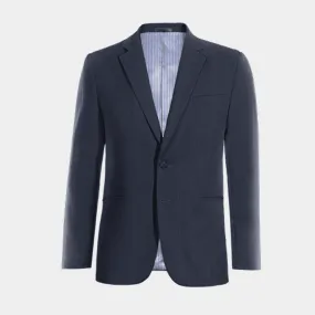  Blazer azul marino de lino esencial