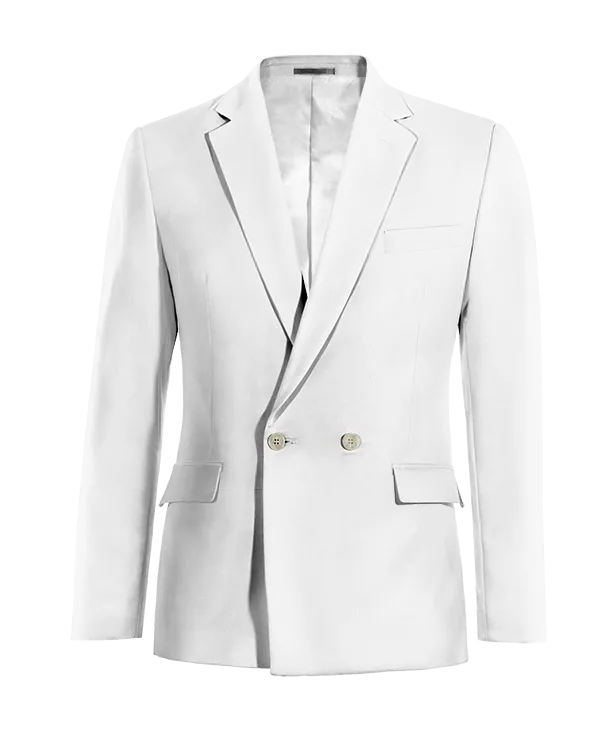  Blazer cruzada blanco nieve de lino slim fit