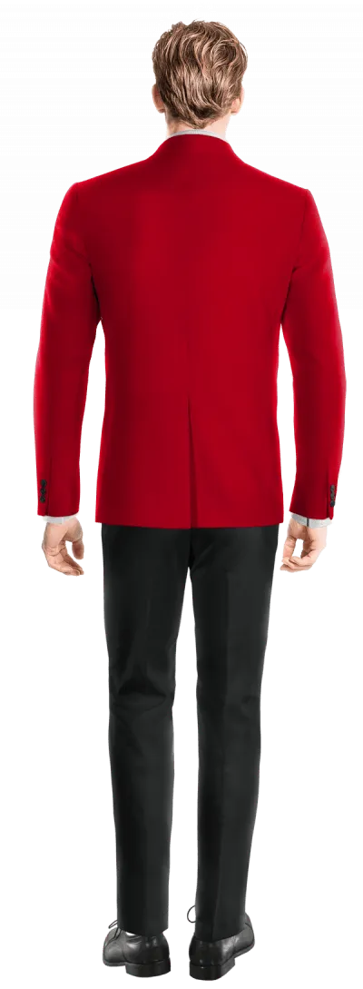  Blazer cruzada rojo intenso slim fit