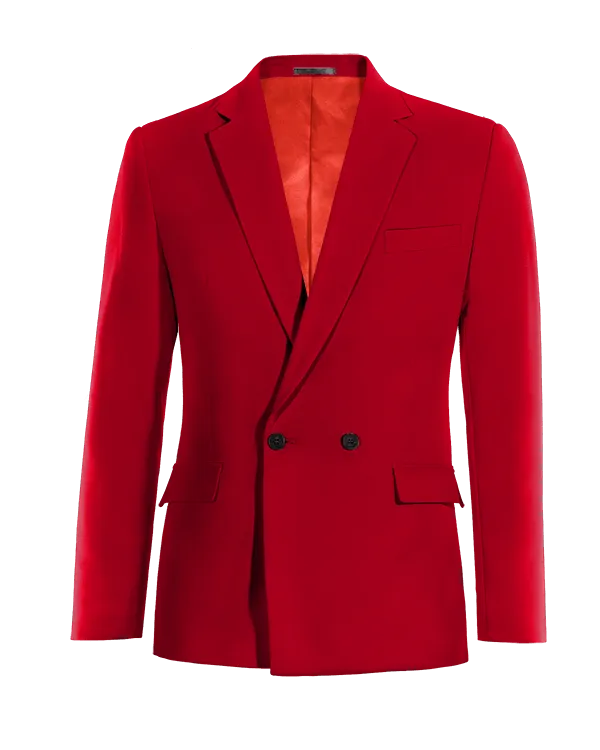  Blazer cruzada rojo intenso slim fit