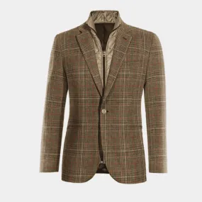  Blazer marrón de tweed príncipe de gales edición limitada de 1 botón