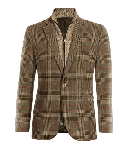  Blazer marrón de tweed príncipe de gales edición limitada de 1 botón