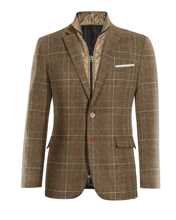  Blazer marrón de tweed príncipe de gales edición limitada