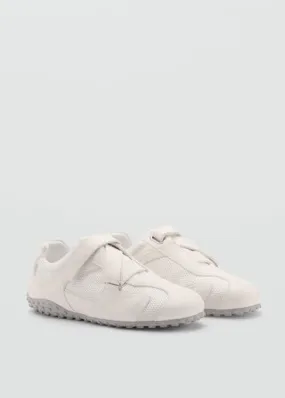 Canvas leather trainers white - Woman - 8 - MANGO