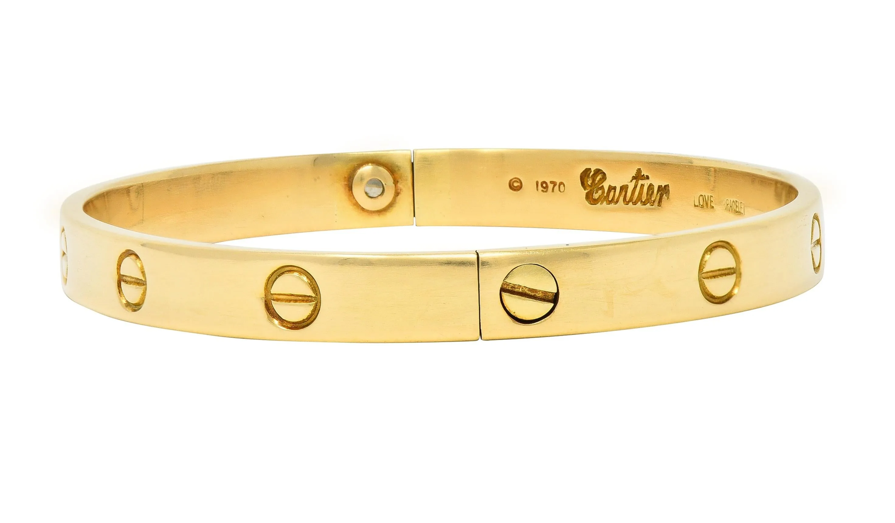 Cartier Aldo Cipullo 1970's 18 Karat Yellow Gold Love Bangle Bracelet