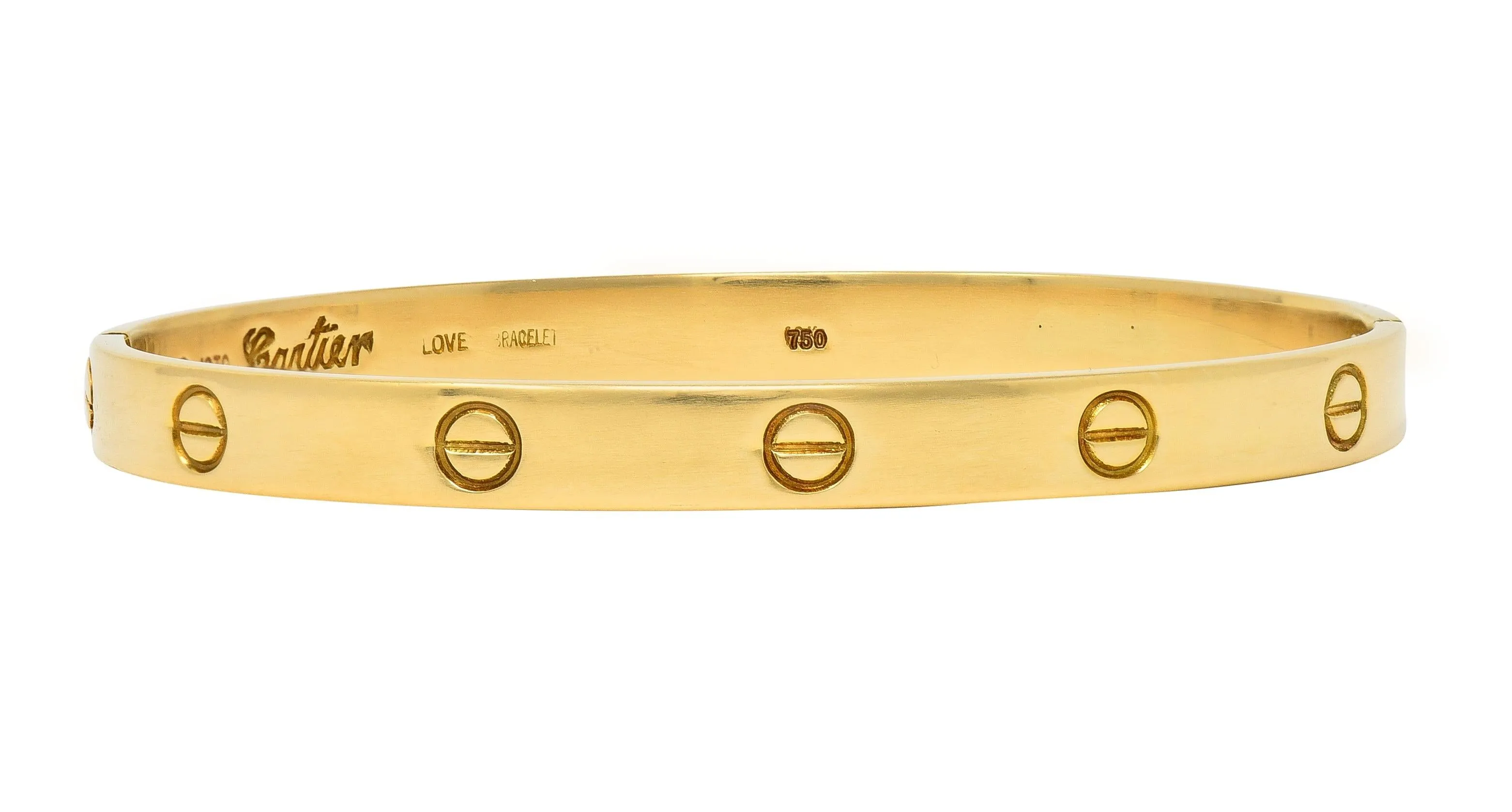 Cartier Aldo Cipullo 1970's 18 Karat Yellow Gold Love Bangle Bracelet