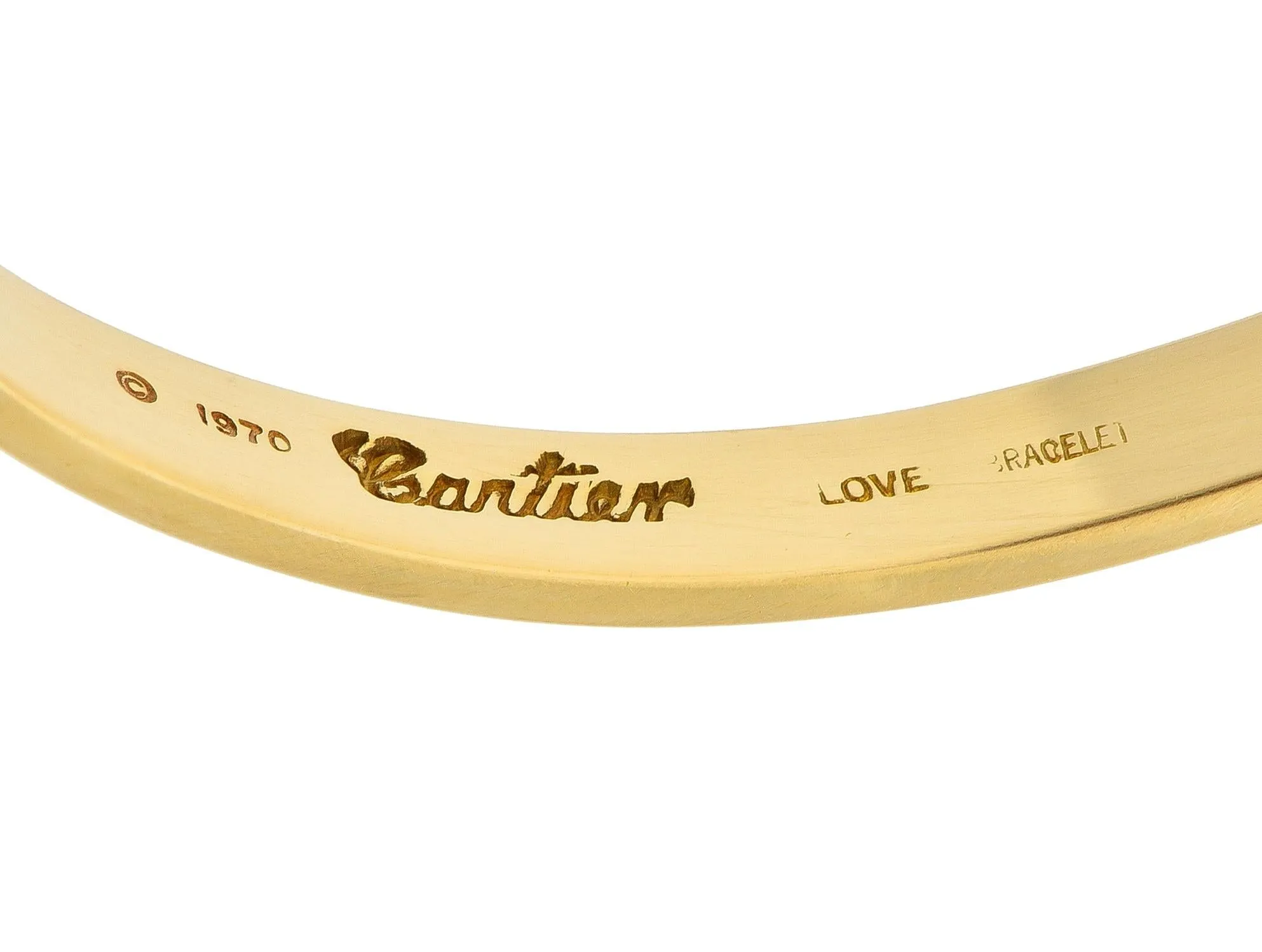 Cartier Aldo Cipullo 1970's 18 Karat Yellow Gold Love Bangle Bracelet