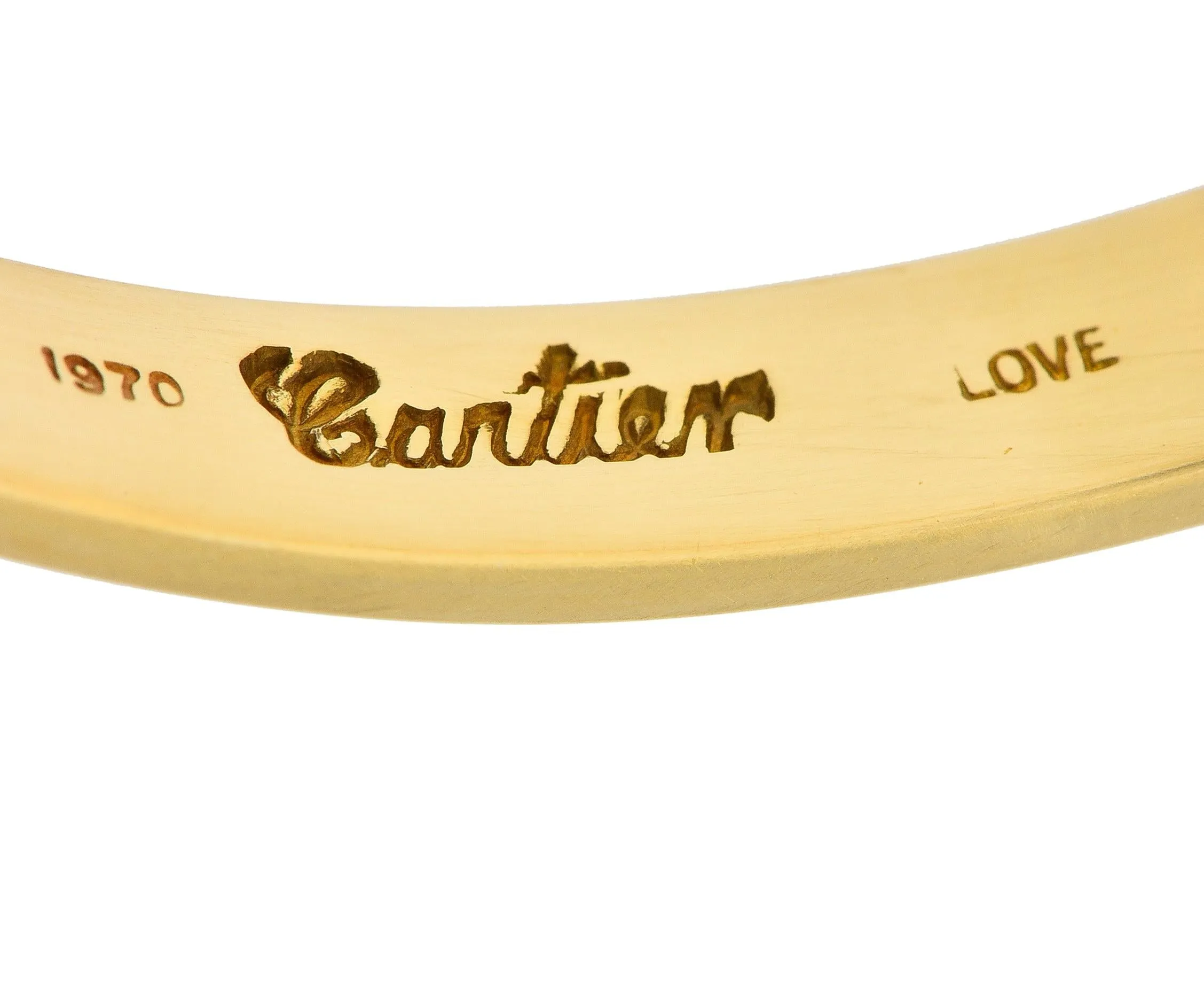 Cartier Aldo Cipullo 1970's 18 Karat Yellow Gold Love Bangle Bracelet