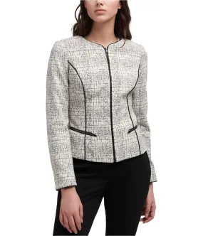 Dkny Womens Faux-Leather Trim Jacket, TW1