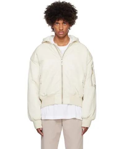 Entire studios Off-White Hooded Broad Bomber Jacket