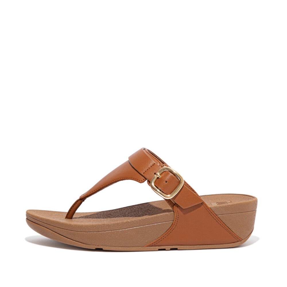 'FitFlop' Women's Lulu Adjustable Leather Toe-Posts Sandal - Light Tan