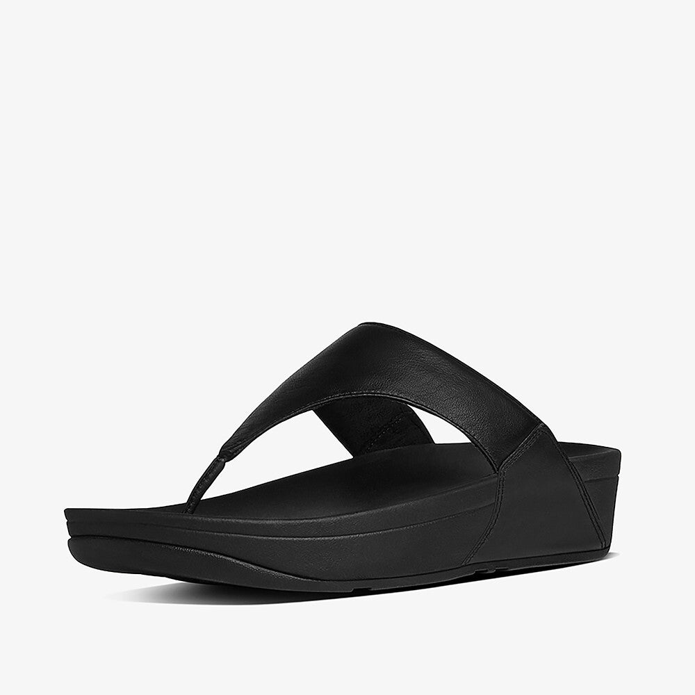 'FitFlop' Women's Lulu Leather Toe-Post Sandal - Black