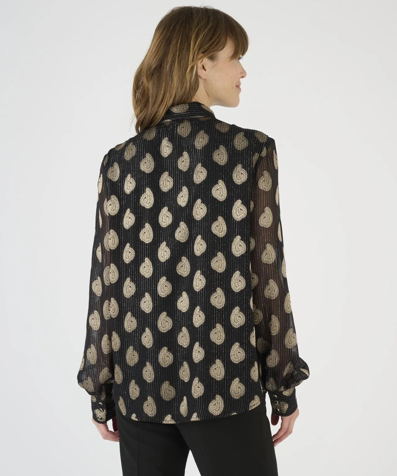 Jacquard Foil Print Blouse