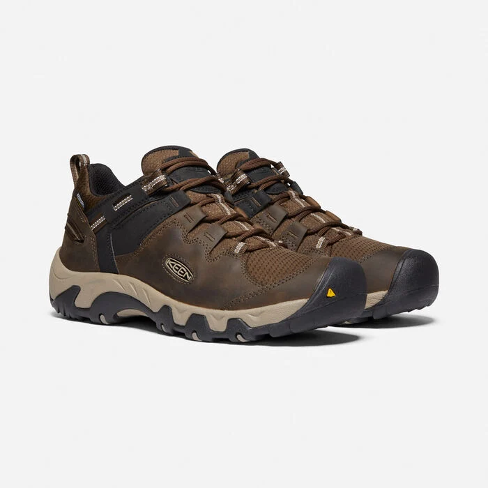 Keen Mens Steens Low Waterproof Hiking Shoe- Canteen/Brindle