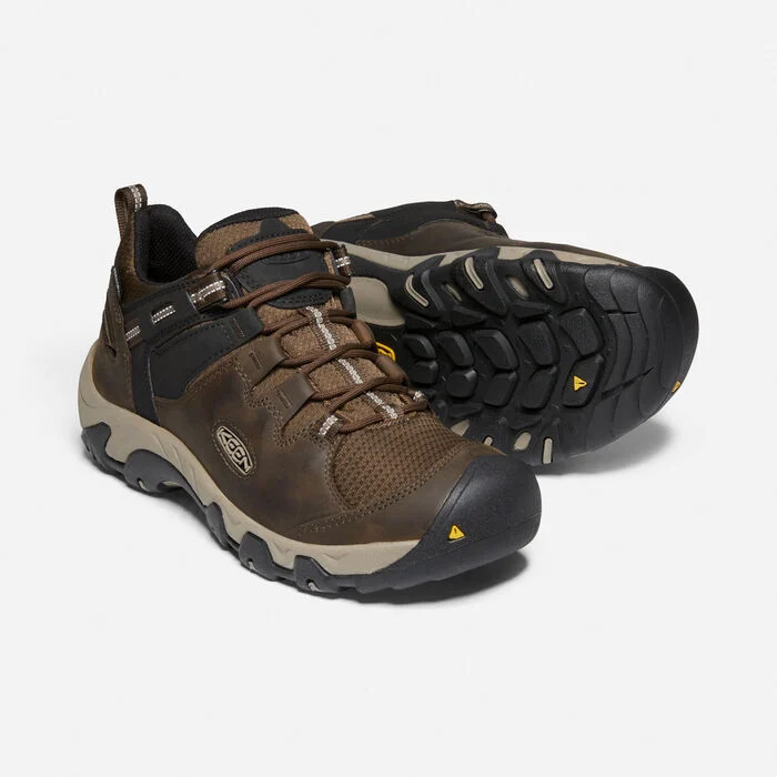 Keen Mens Steens Low Waterproof Hiking Shoe- Canteen/Brindle