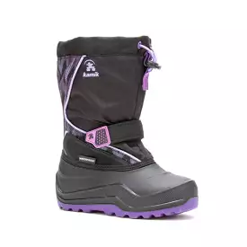 Kid's Snowfall2 Print Waterproof Snow Boot - Black/Purple