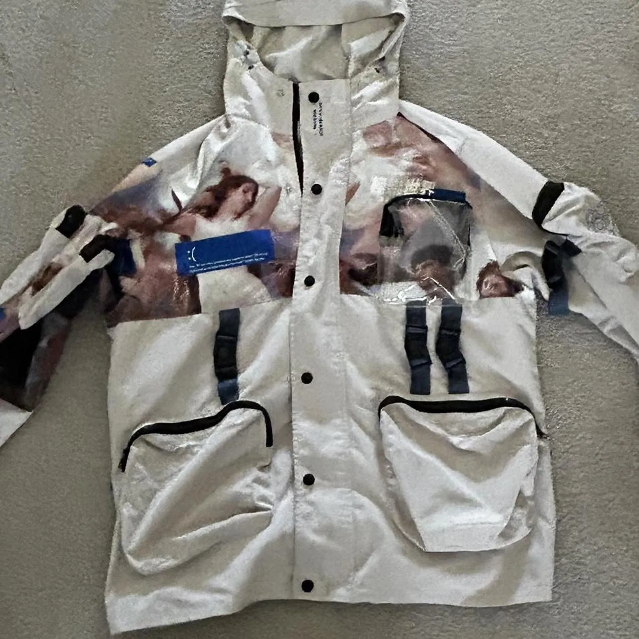 Men's Cream and Blue Jacket