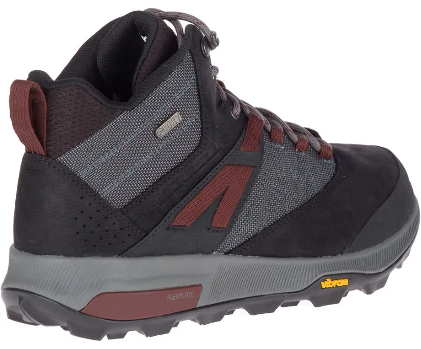 MERRELL MEN’S ZION MID WATERPROOF HIKING BOOT – Black Multi