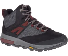 MERRELL MEN’S ZION MID WATERPROOF HIKING BOOT – Black Multi