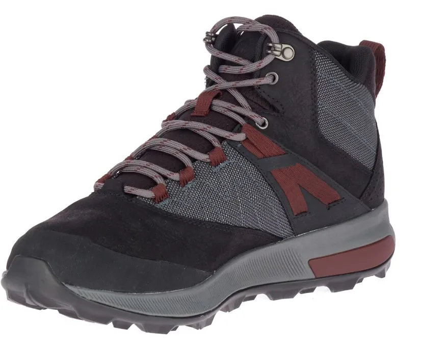 MERRELL MEN’S ZION MID WATERPROOF HIKING BOOT – Black Multi