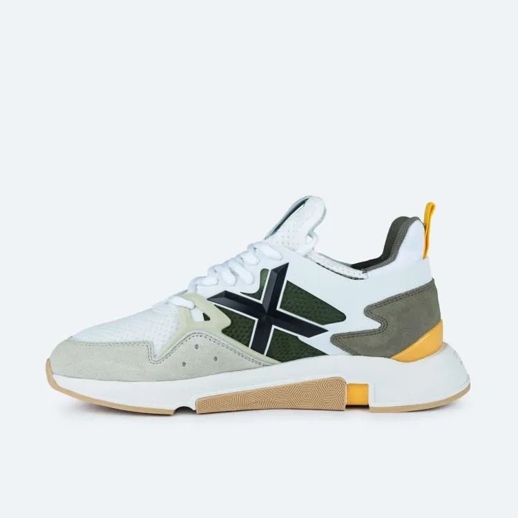 MUNICH 4172063 Clik 63 Sneakers Volume in Suede e Mesh Bianco Verde