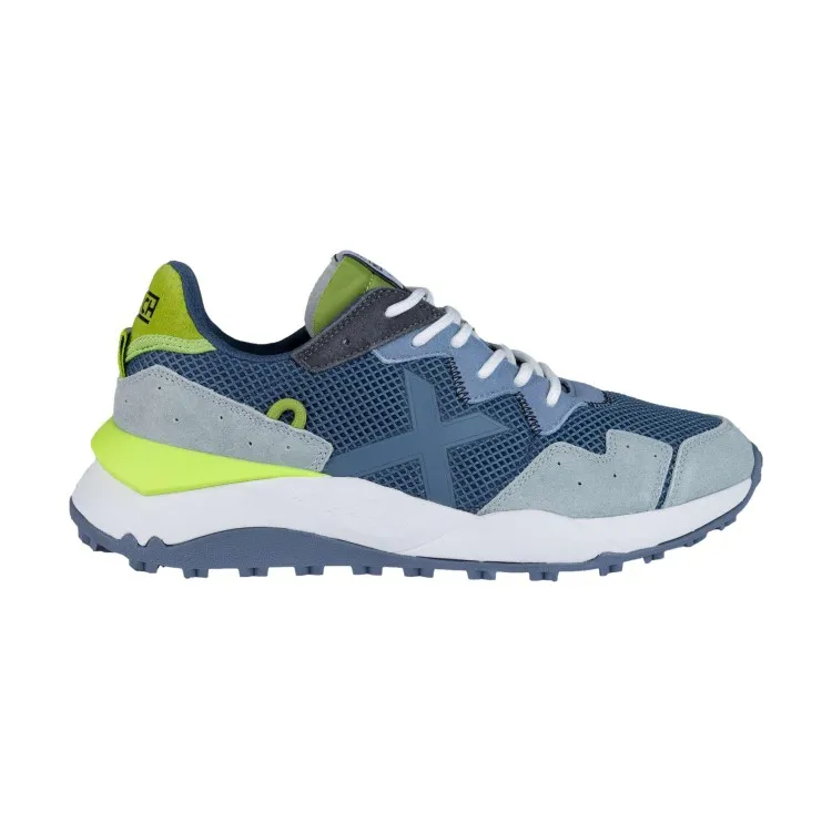 MUNICH 9880014 Shibuya 14 Sneakers Volume in Suede e Mesh Blu Lime