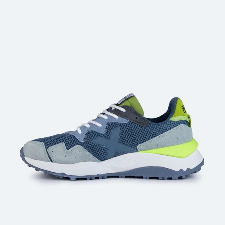 MUNICH 9880014 Shibuya 14 Sneakers Volume in Suede e Mesh Blu Lime