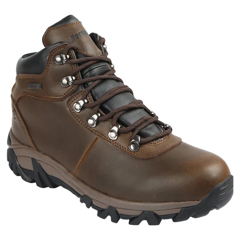 Northside Men's Vista Ridge Mid Waterproof Leather Hiking Boot in Brown