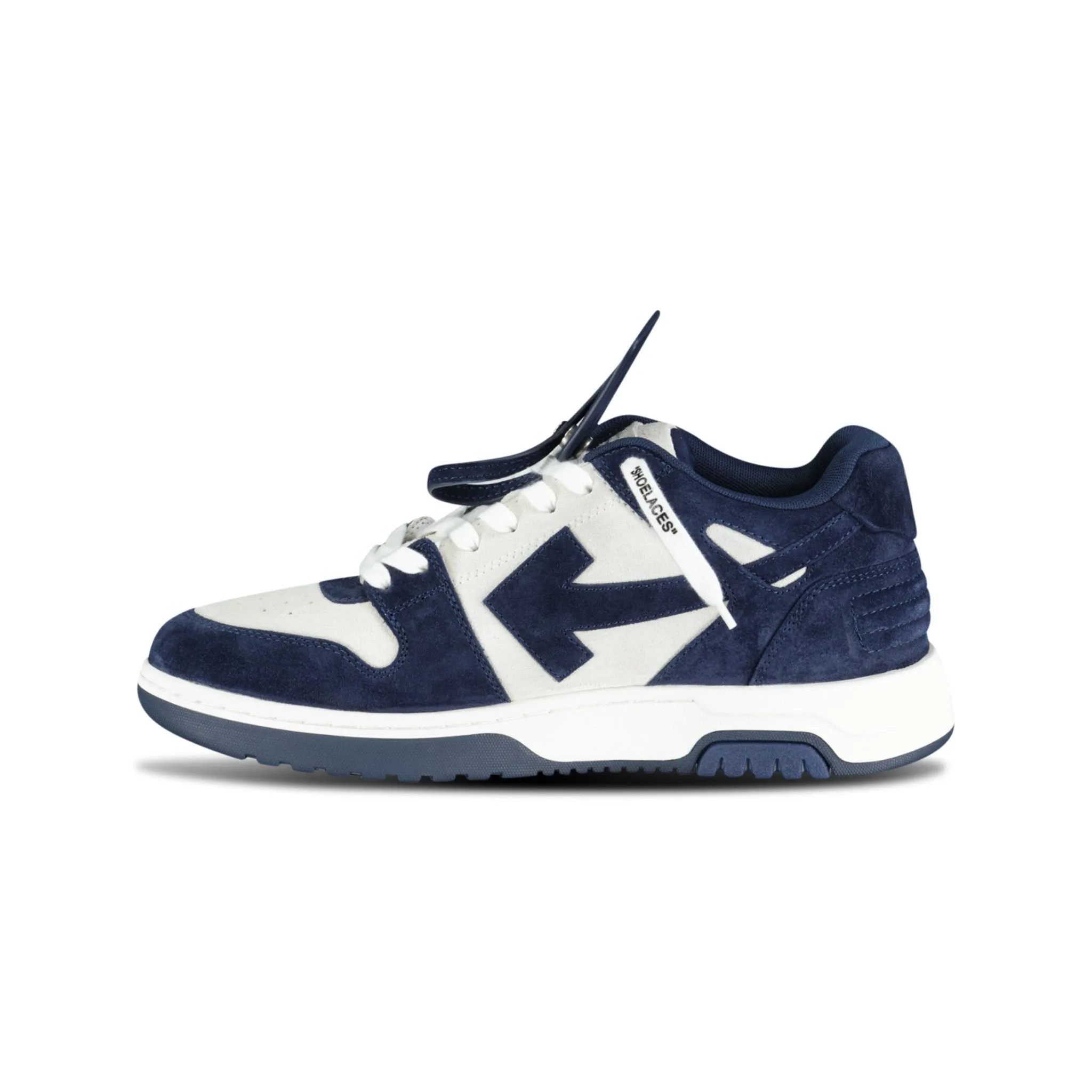 OFF-WHITE Out Of Office Low-Top Suede Trainers Navy & White