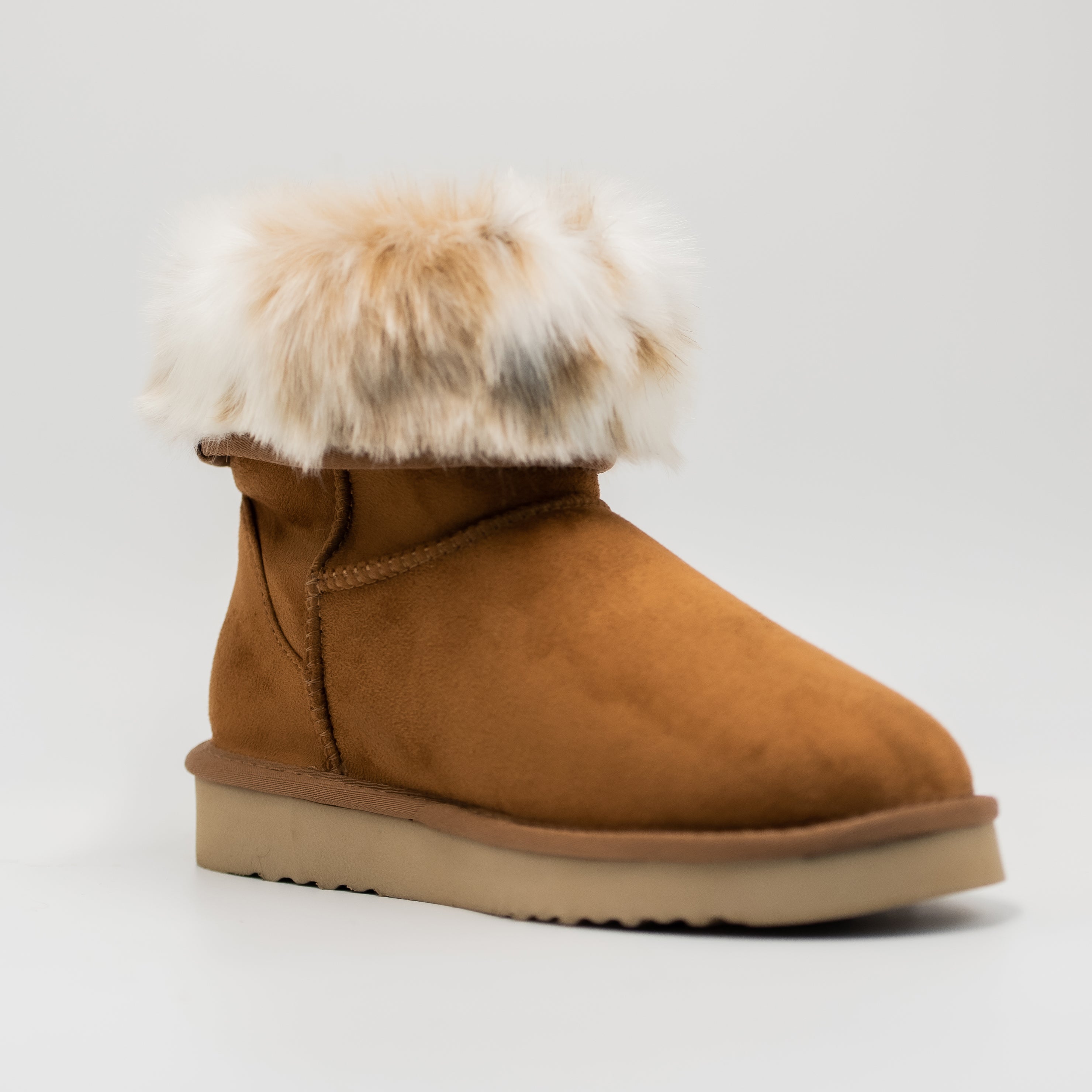 PAWJ Short Boot | Chestnut / Snow Leopard