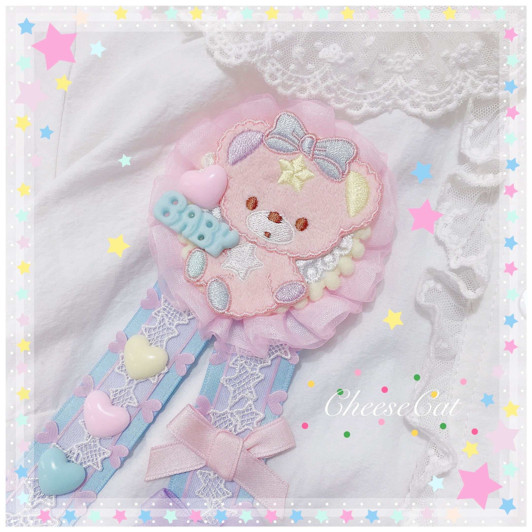 Rabbit bear baby Lolita handmade brooch/hair pin