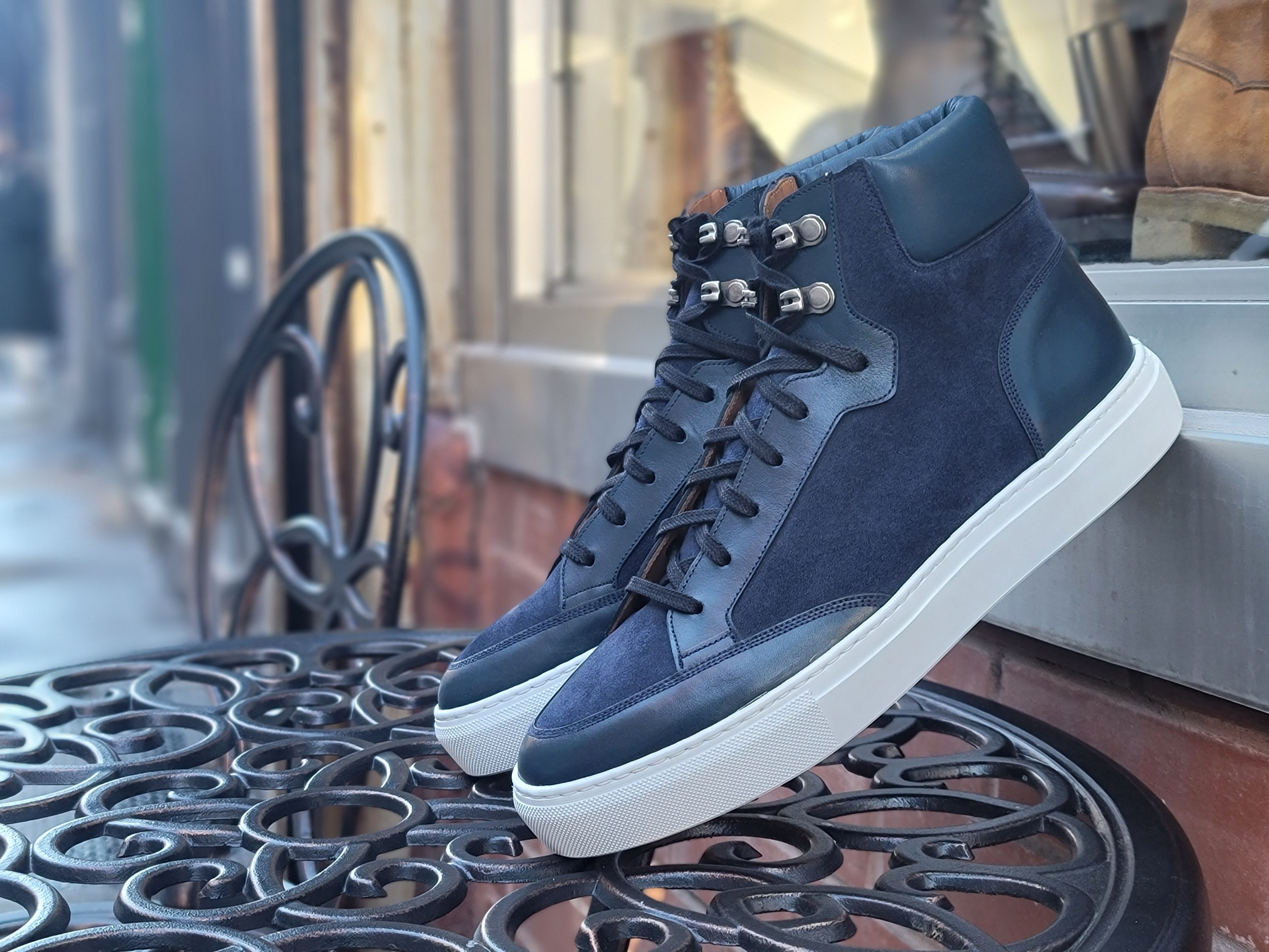 Richland - Navy Calf / Navy Suede / White Sole