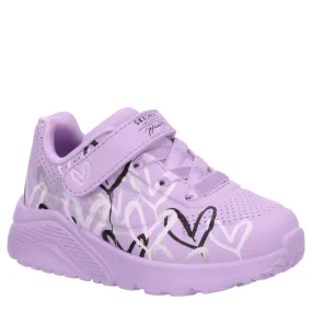 SKECHERS  GIRLS TODDLER JGOLDCROWN UNO LITE SNEAKER