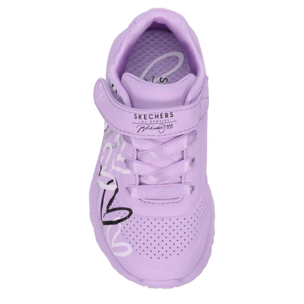 SKECHERS  GIRLS TODDLER JGOLDCROWN UNO LITE SNEAKER