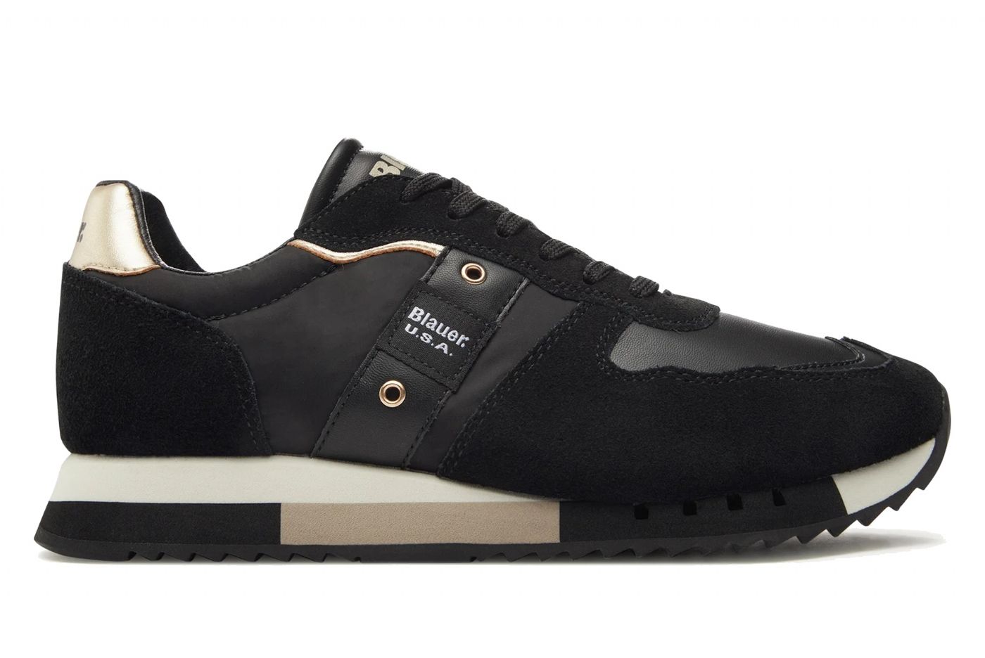 SNEAKERS BLAUER DONNA NYLON/SUEDE F3MELROSE01/NYP BLK