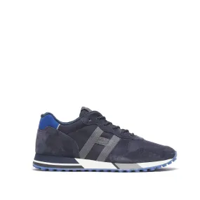 Sneakers H383 running in suede e tessuto blu