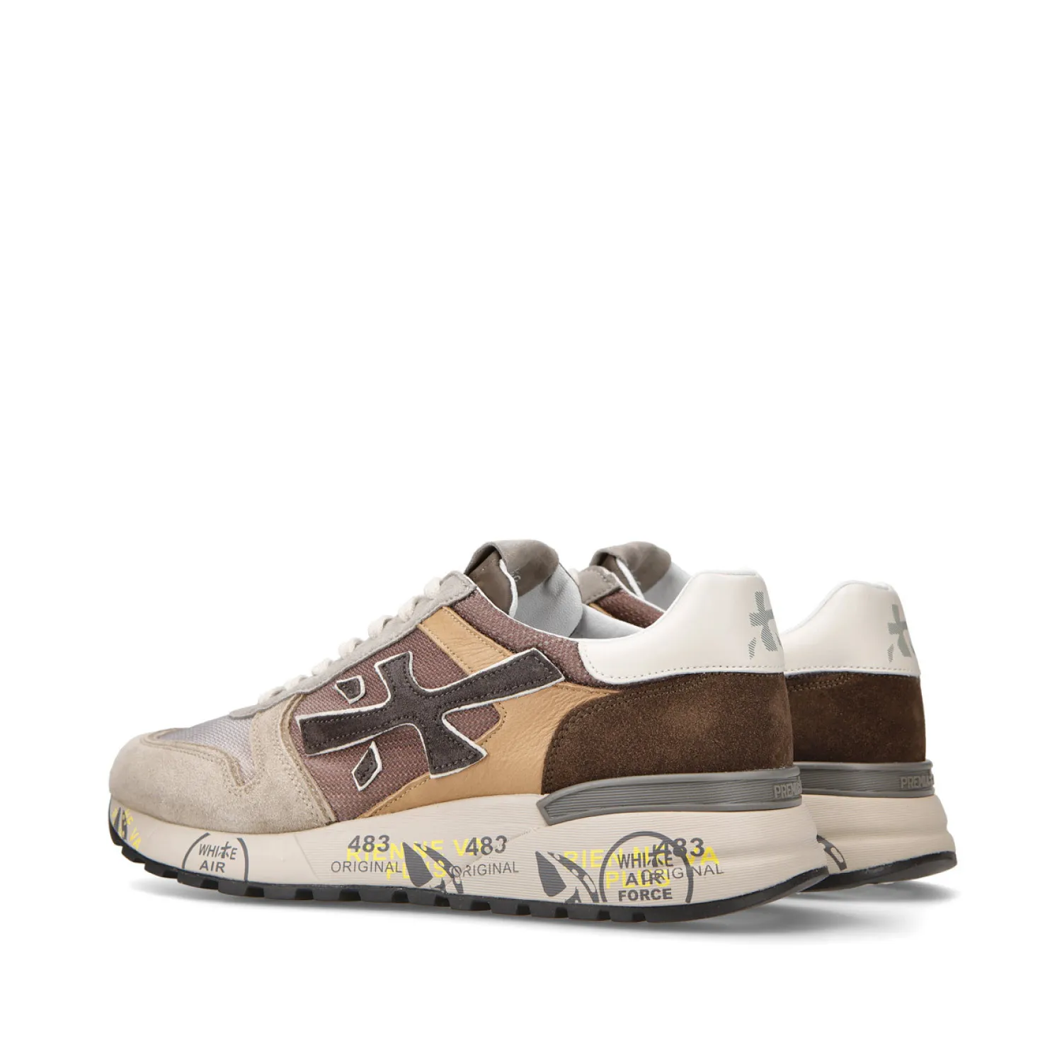 Sneakers Mick 6414 in suede e tessuto taupe marrone