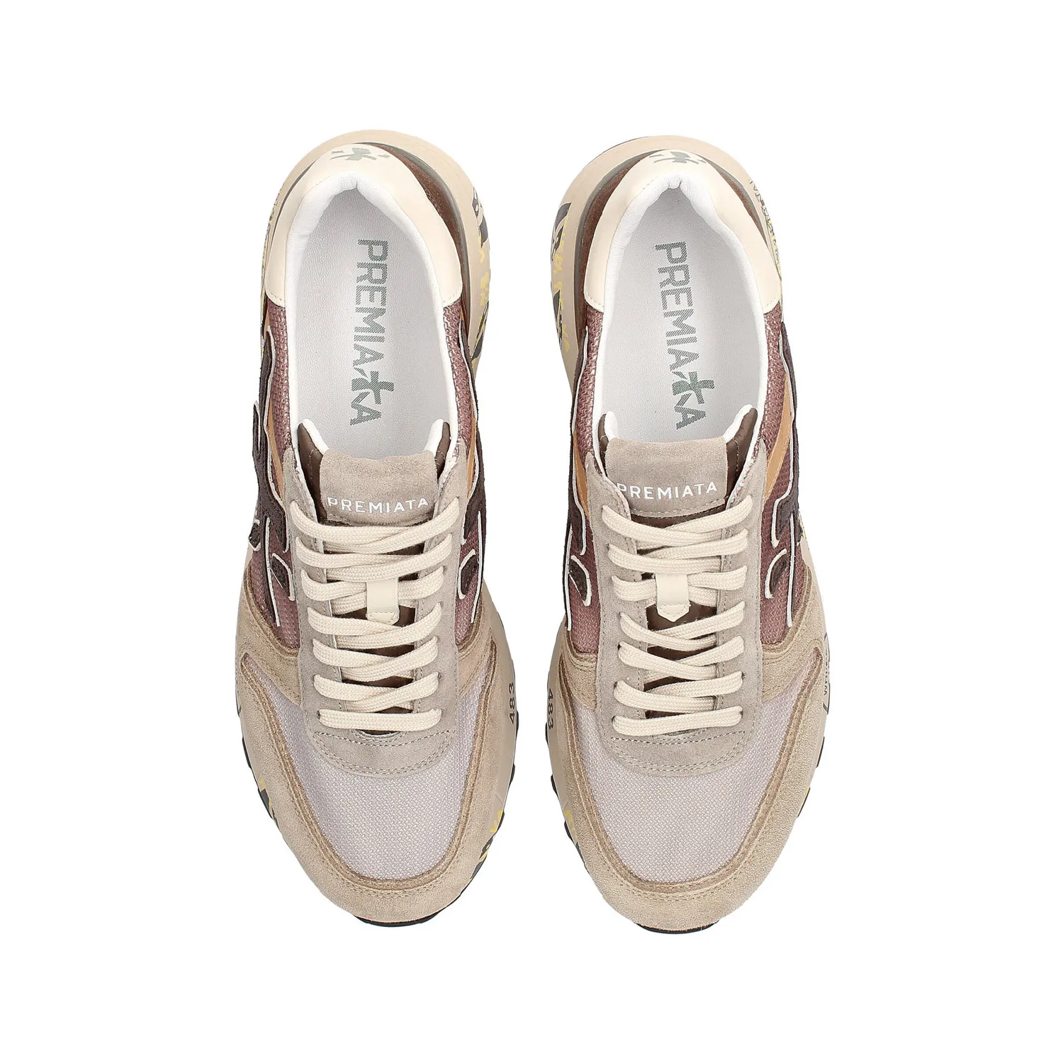 Sneakers Mick 6414 in suede e tessuto taupe marrone