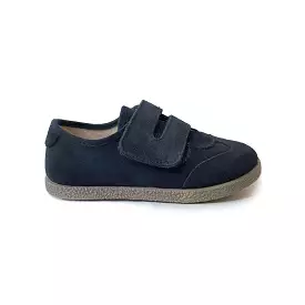 Suede Velcro Sneakers in Navy