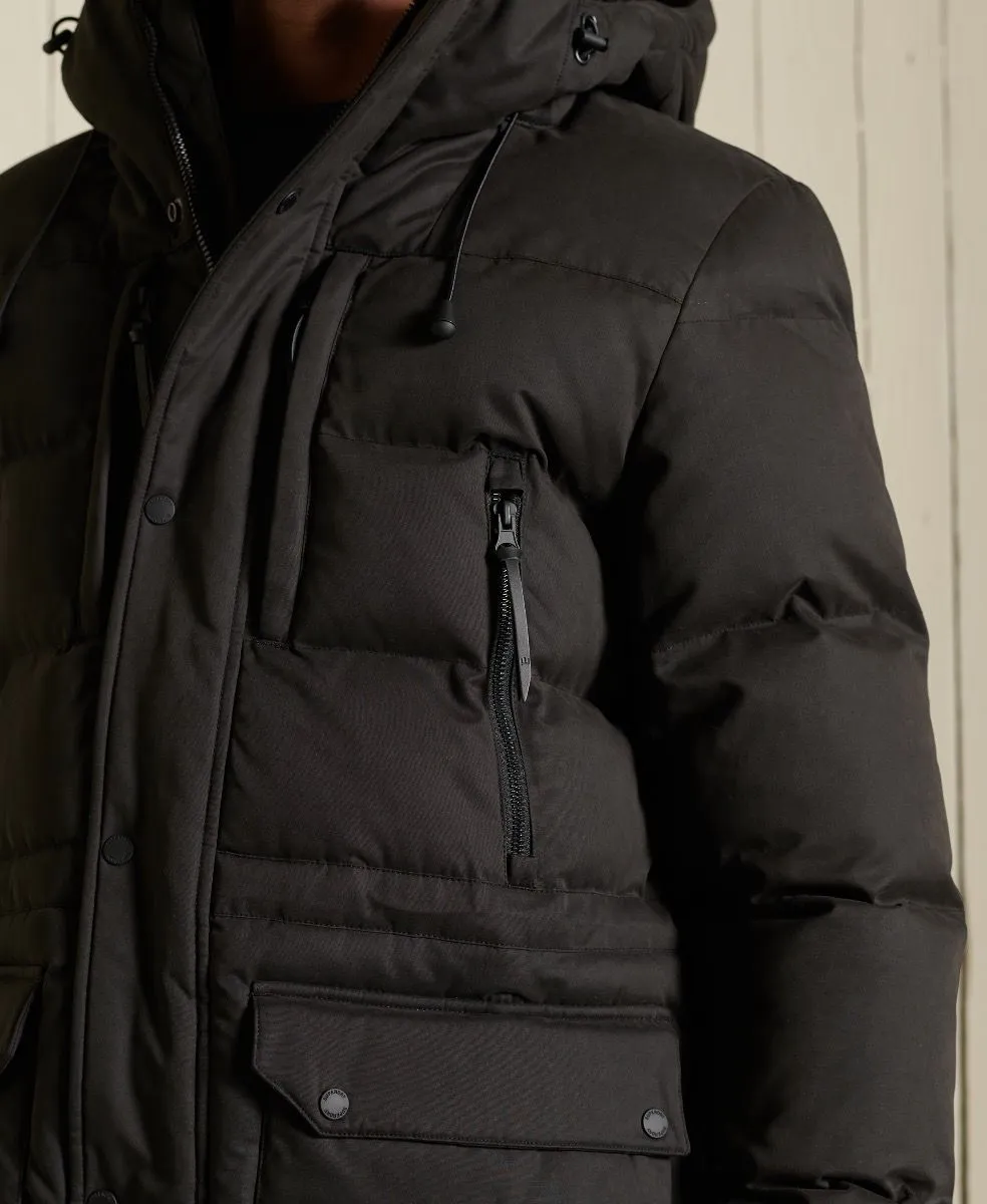 Superdry Microfibre Expedition Parka Jacket Black