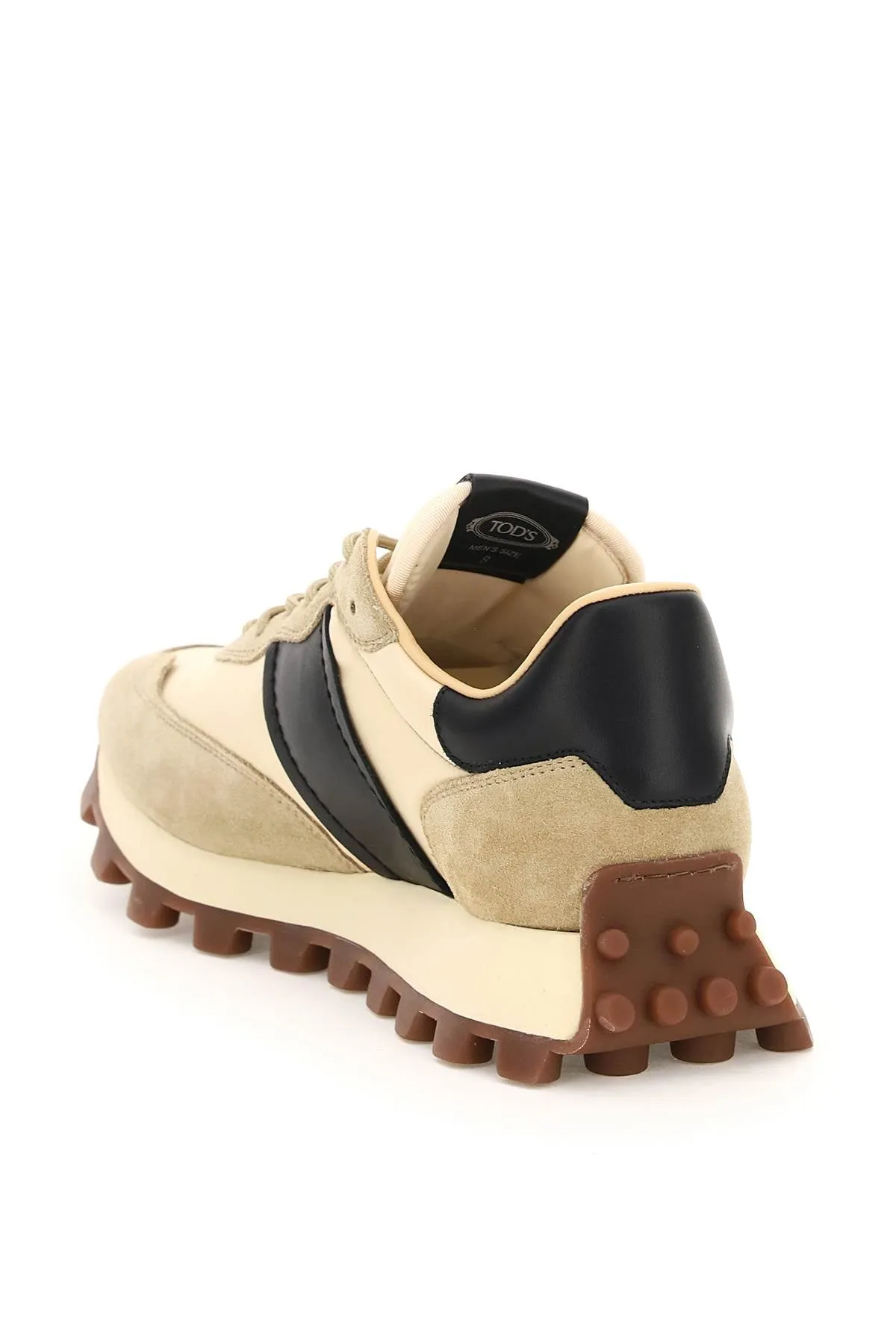 Tod's Suede Leather And Nylon 1t Sneakers   Beige