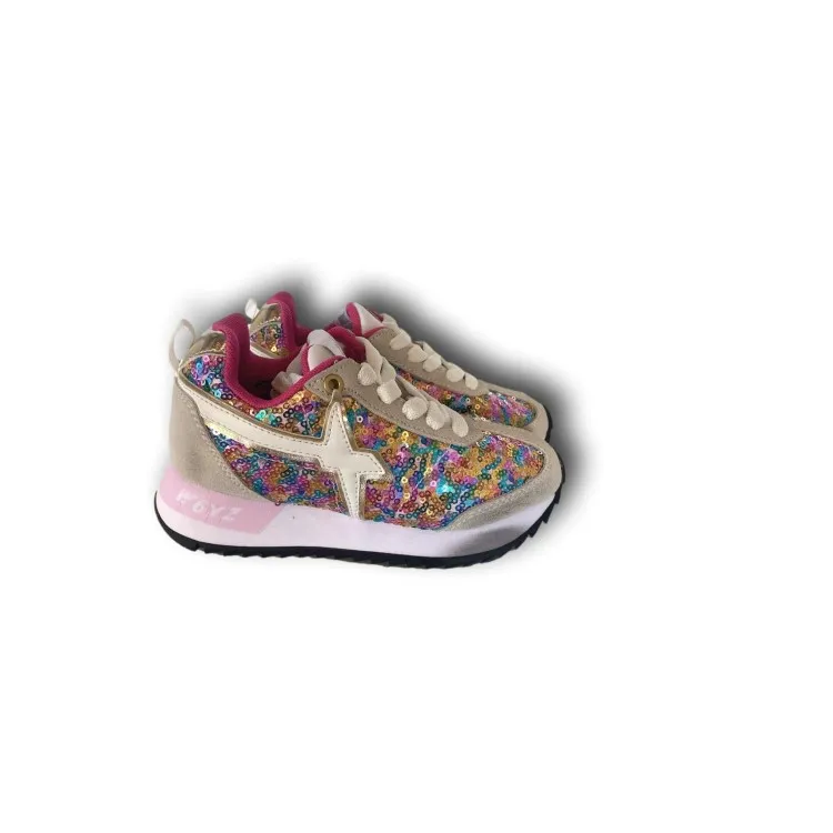 W6YZ Just Say Wizz KIS-J Sneakers Bambina Brushed Suede Paillettes